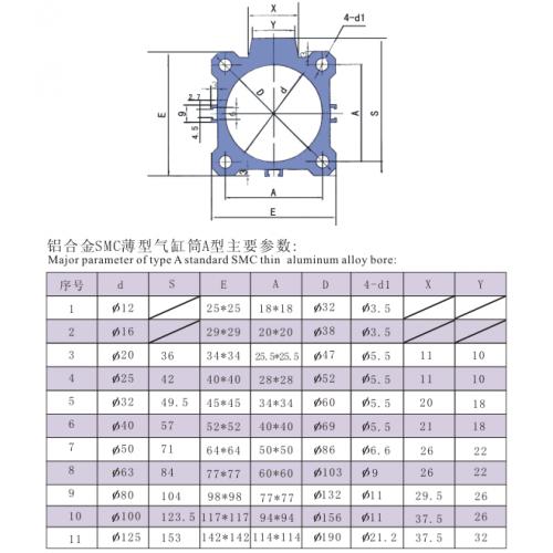 铝合金SMC标准薄型气缸筒A型