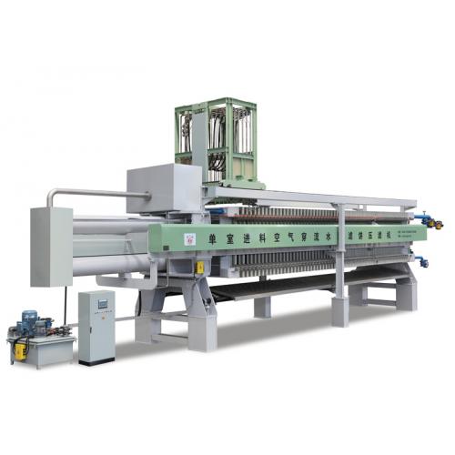 单室进料空气穿流水洗滤饼压滤机